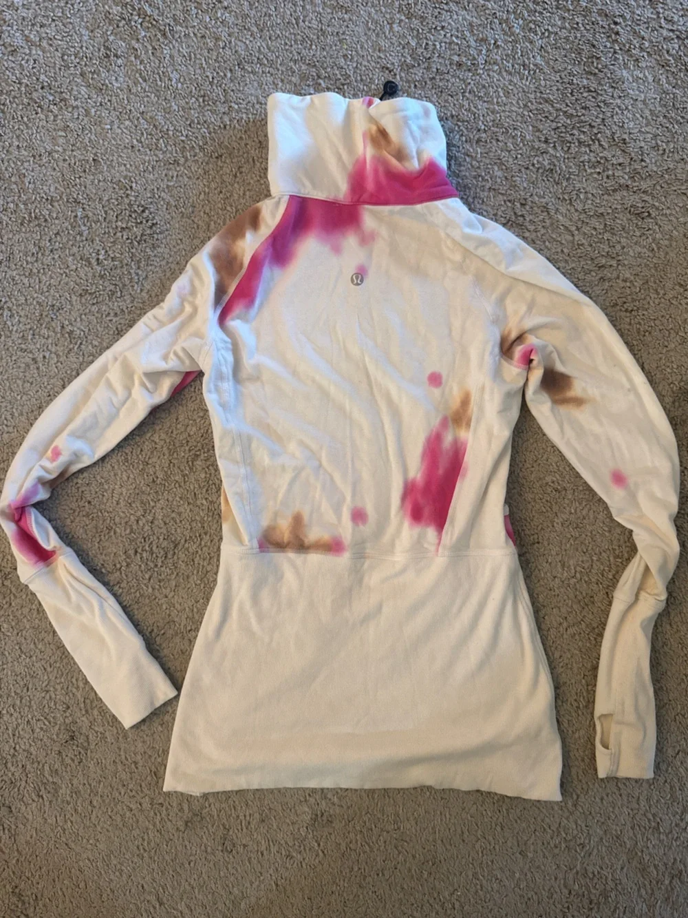 Lululemon Mixed-Texture Full Zip Jacket Mock Neck Tie-Dye - Size 4